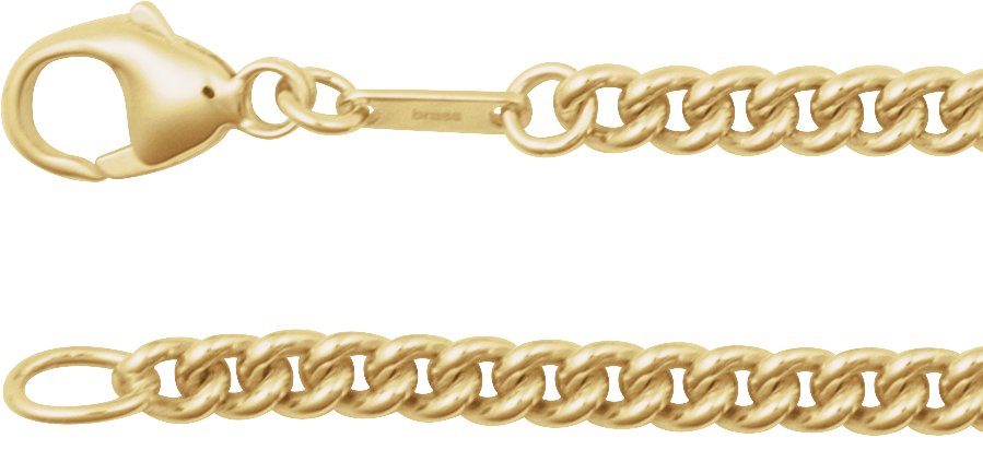 14K Yellow 3.4 mm Curb 8 inch Chain Ref 22560115