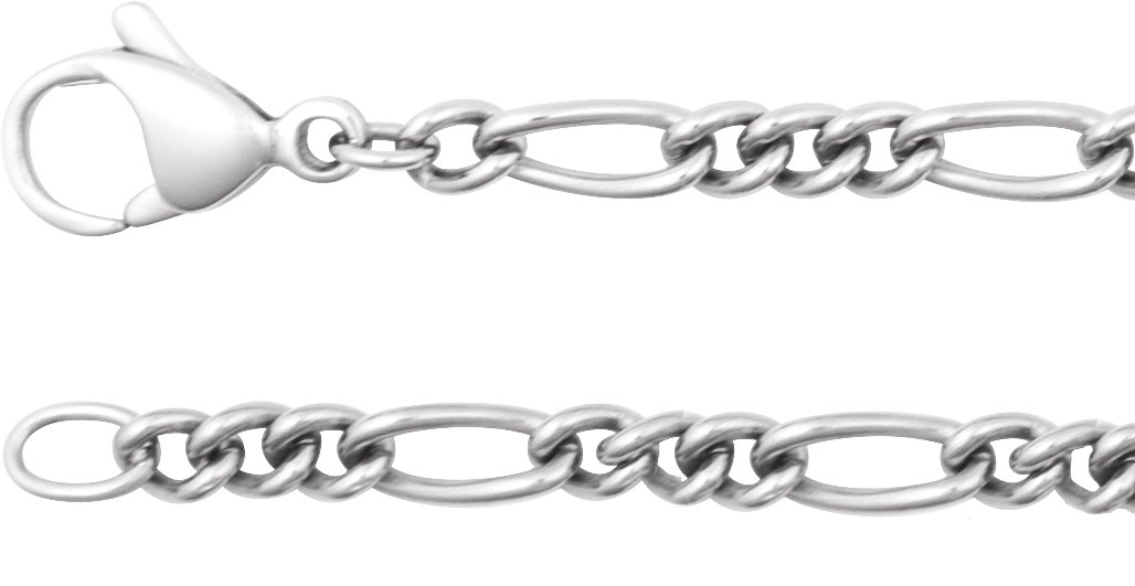 Titanium 3.6 mm Curbed Figaro 24 Chain