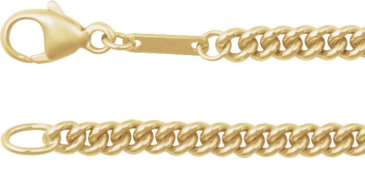 14K Yellow 2.9 mm Curb 20 Chain