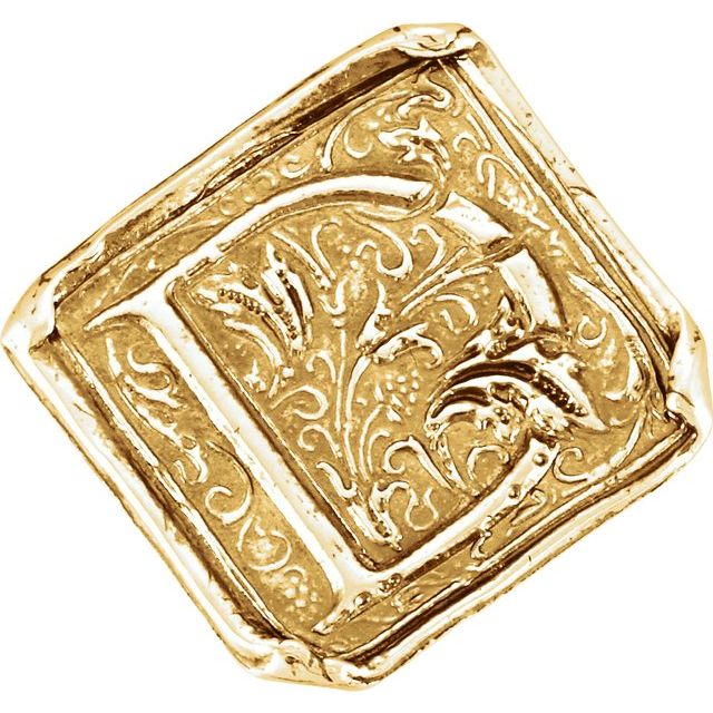 14K Yellow Posh Mommy® Vintage-Inspired Initial D Ring