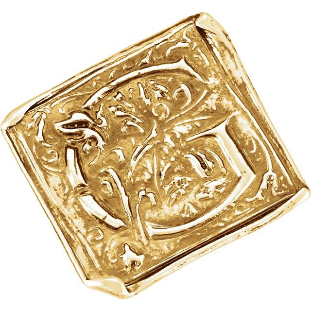 14K Yellow Posh Mommy® Vintage-Inspired Initial G Ring