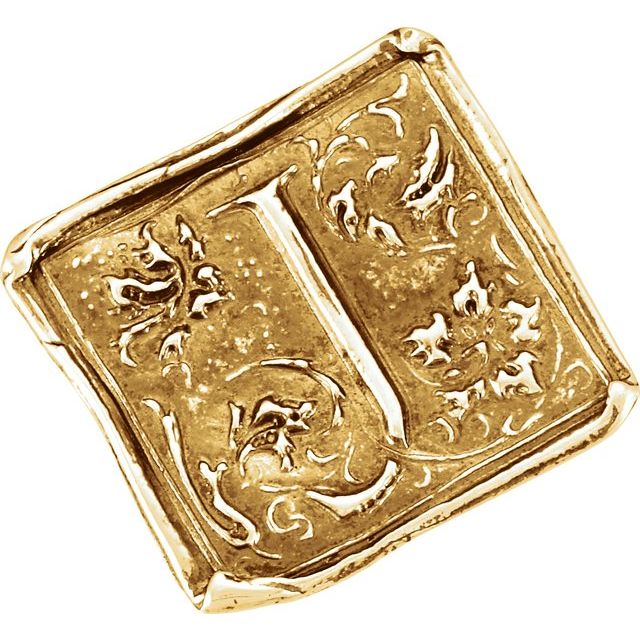 14K Yellow Posh Mommy® Vintage-Inspired Initial J Ring