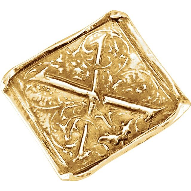 14K Yellow Posh Mommy® Vintage-Inspired Initial X Ring