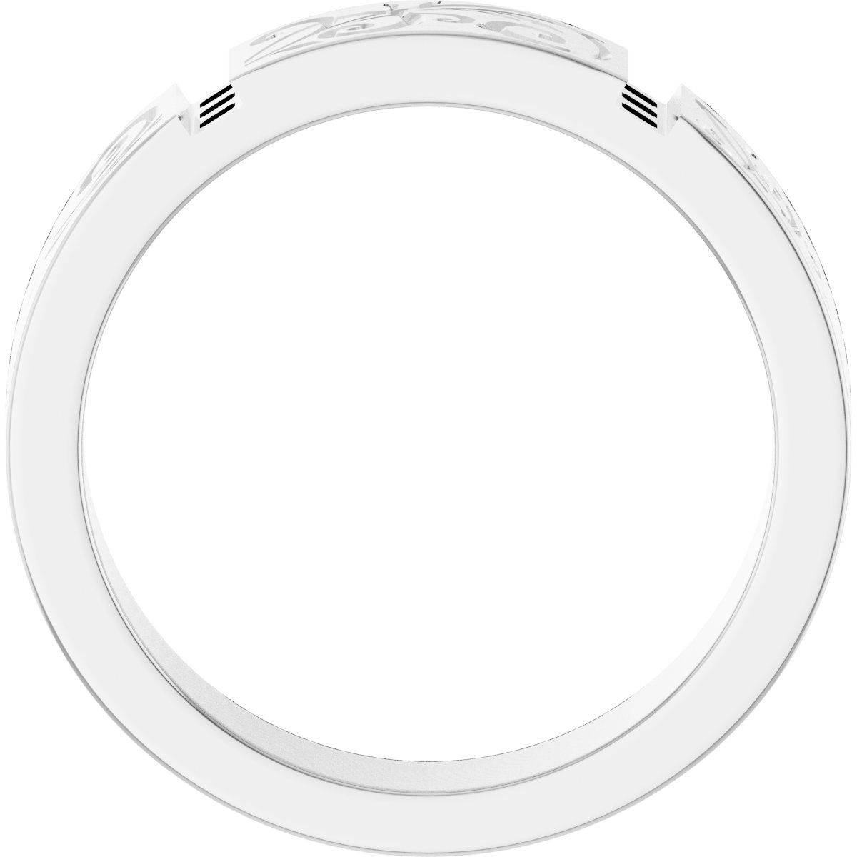 2 x 2 mm Square Floral Band Mounting view 2