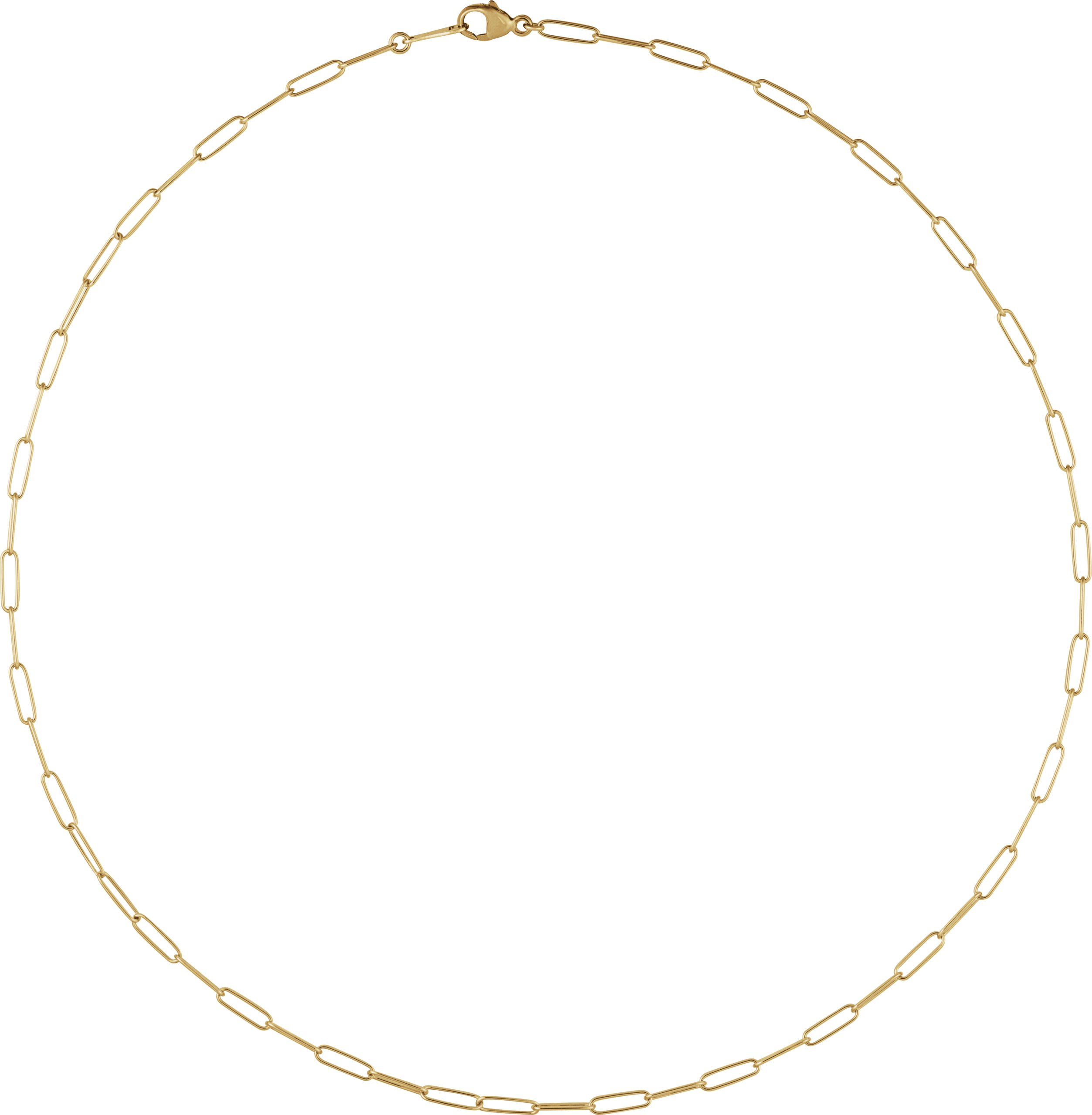 18K Yellow 2.4 mm Paperclip-Style 18 Chain