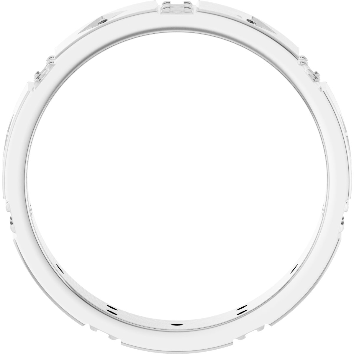 2 mm Round Mens Accented Band Mounting view 2