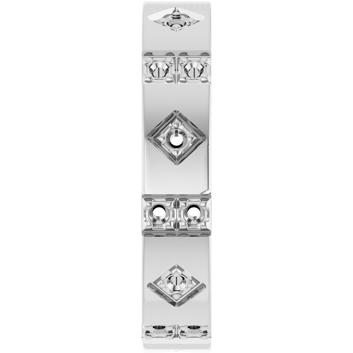2 mm Round Mens Accented Band Mounting view 4