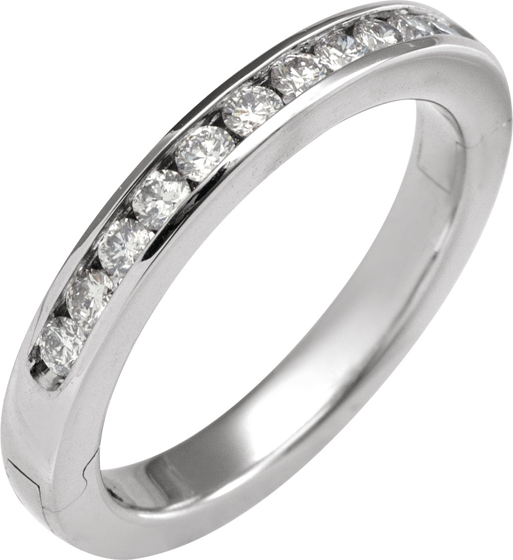 14K White 3/8 CTW Lab-Grown Diamond CLIQ® Hinged Adjustable Anniversary Band Size 7