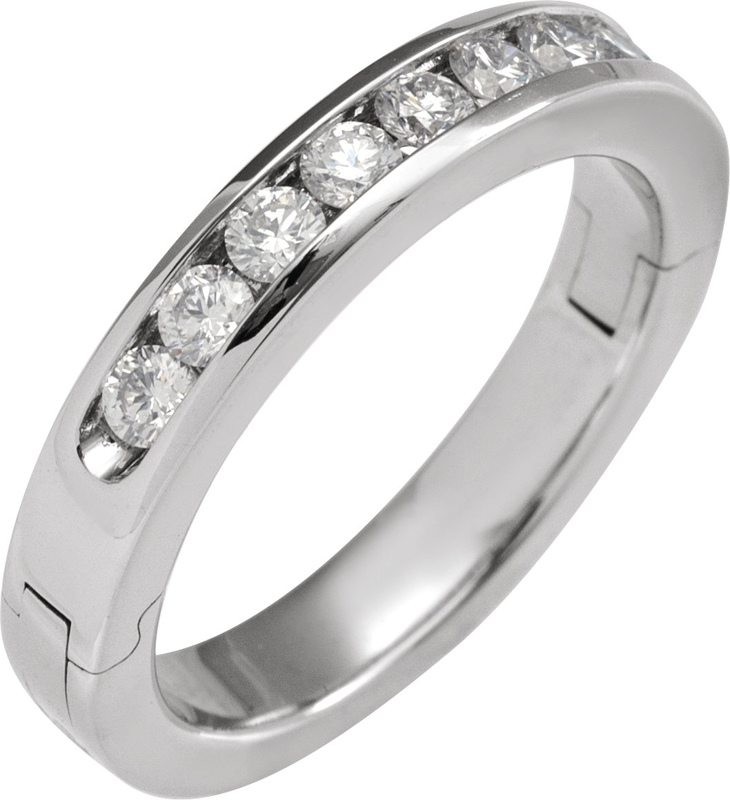 14K White 1/2 CTW Lab-Grown Diamond CLIQ® Hinged Adjustable Anniversary Band Size 7