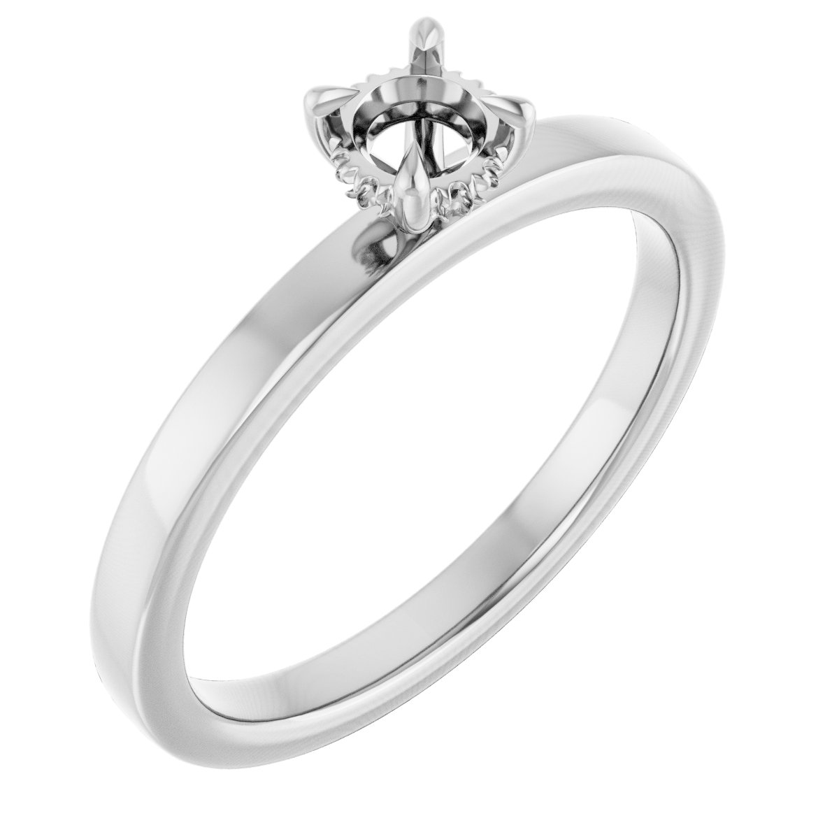Claw-Prong Hidden Halo-Style Engagement Ring