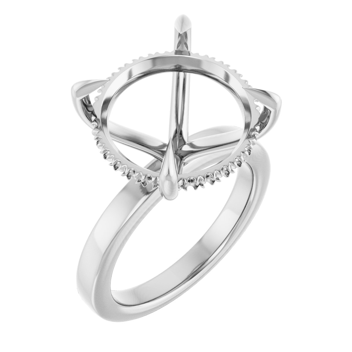 Claw-Prong Hidden Halo-Style Engagement Ring