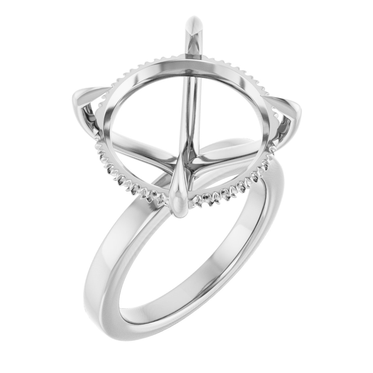 Claw-Prong Hidden Halo-Style Engagement Ring