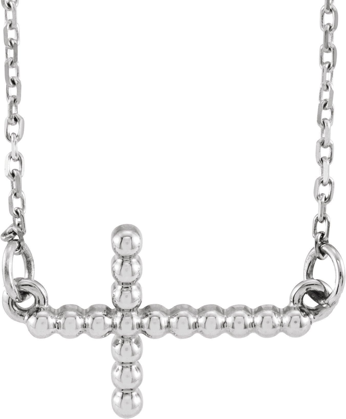 Beaded Sideways Cross Necklace or Center