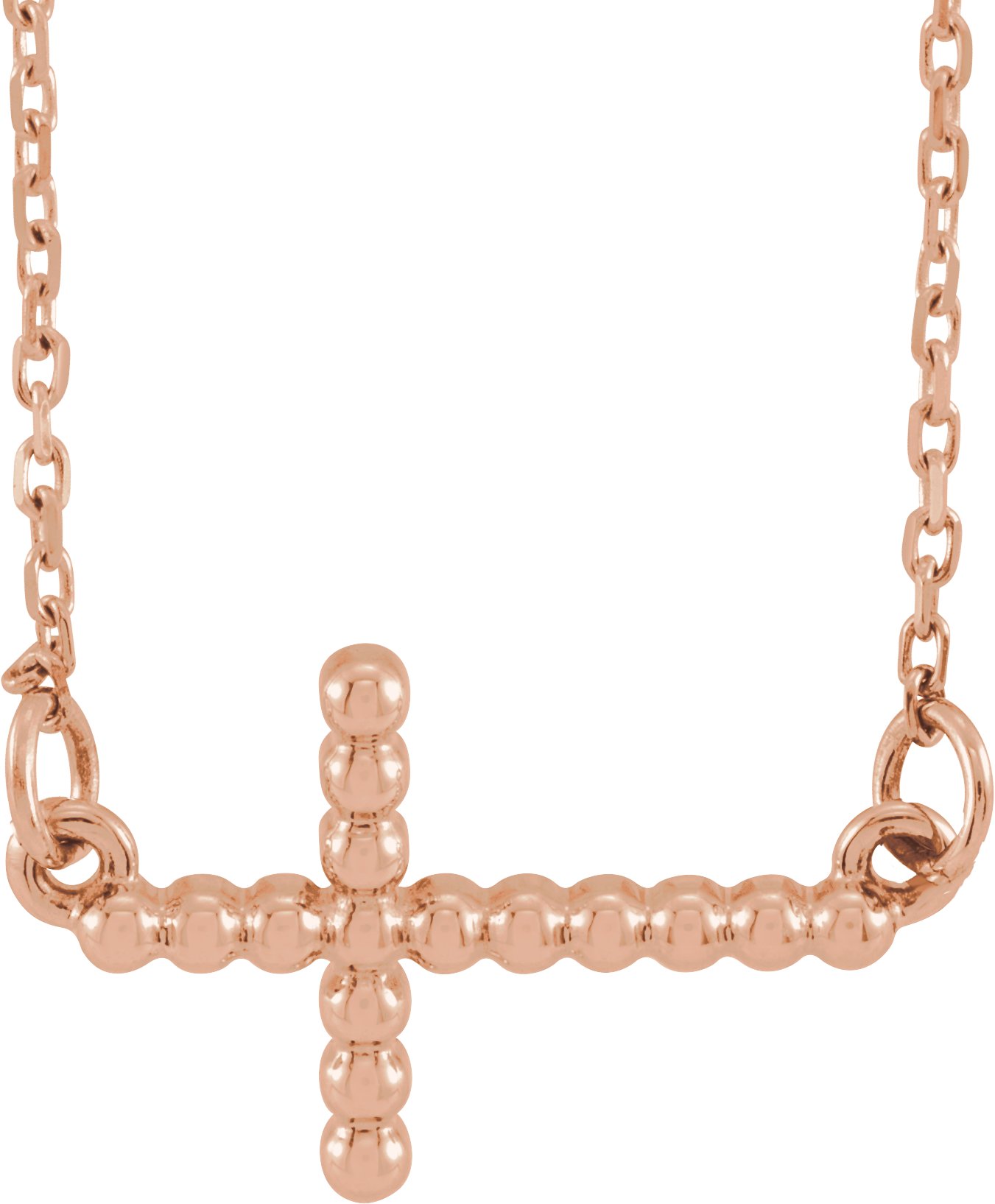 Beaded Sideways Cross Necklace or Center