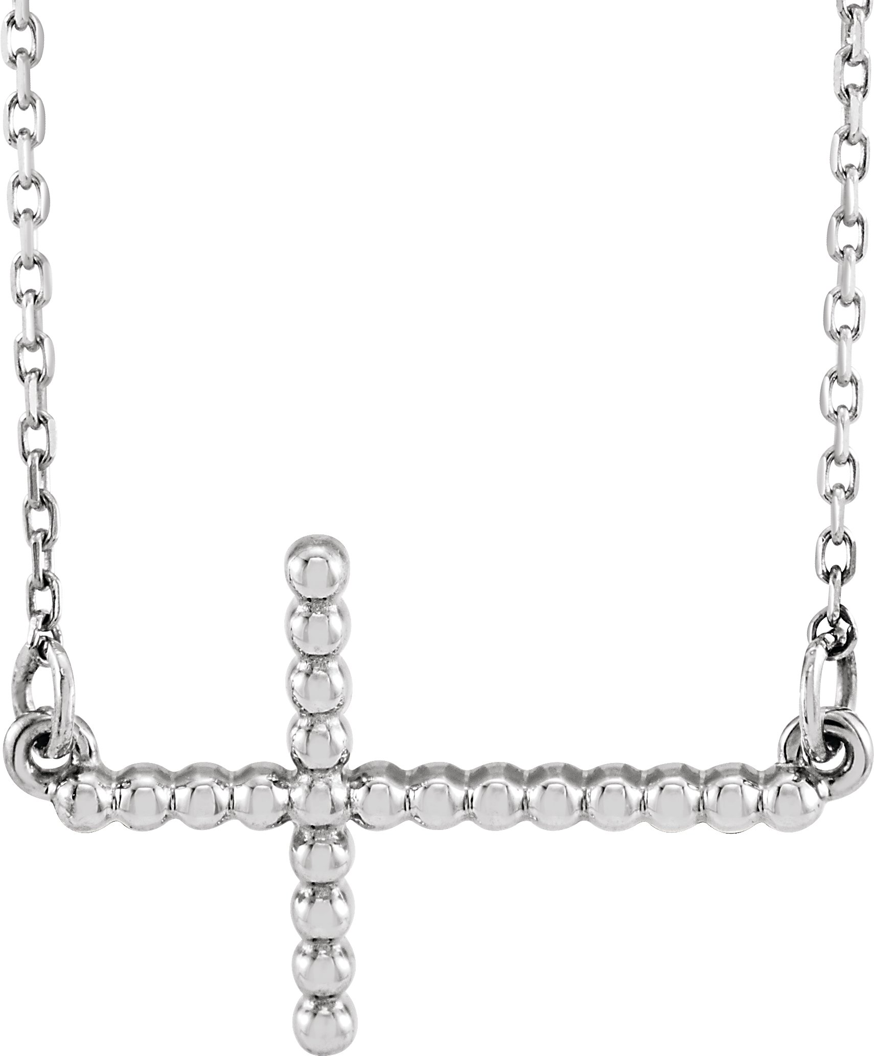 Beaded Sideways Cross Necklace or Center
