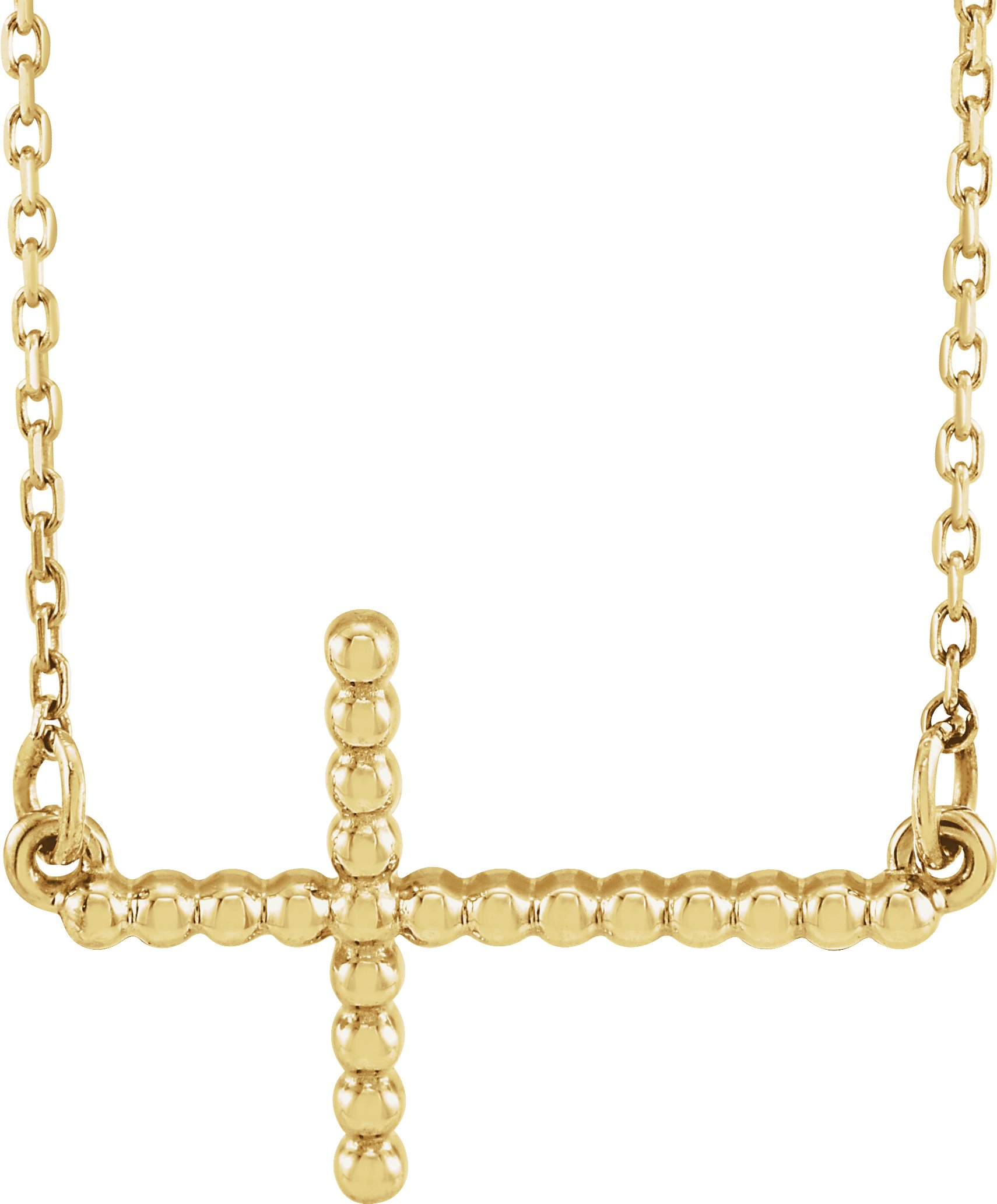 Beaded Sideways Cross Necklace or Center