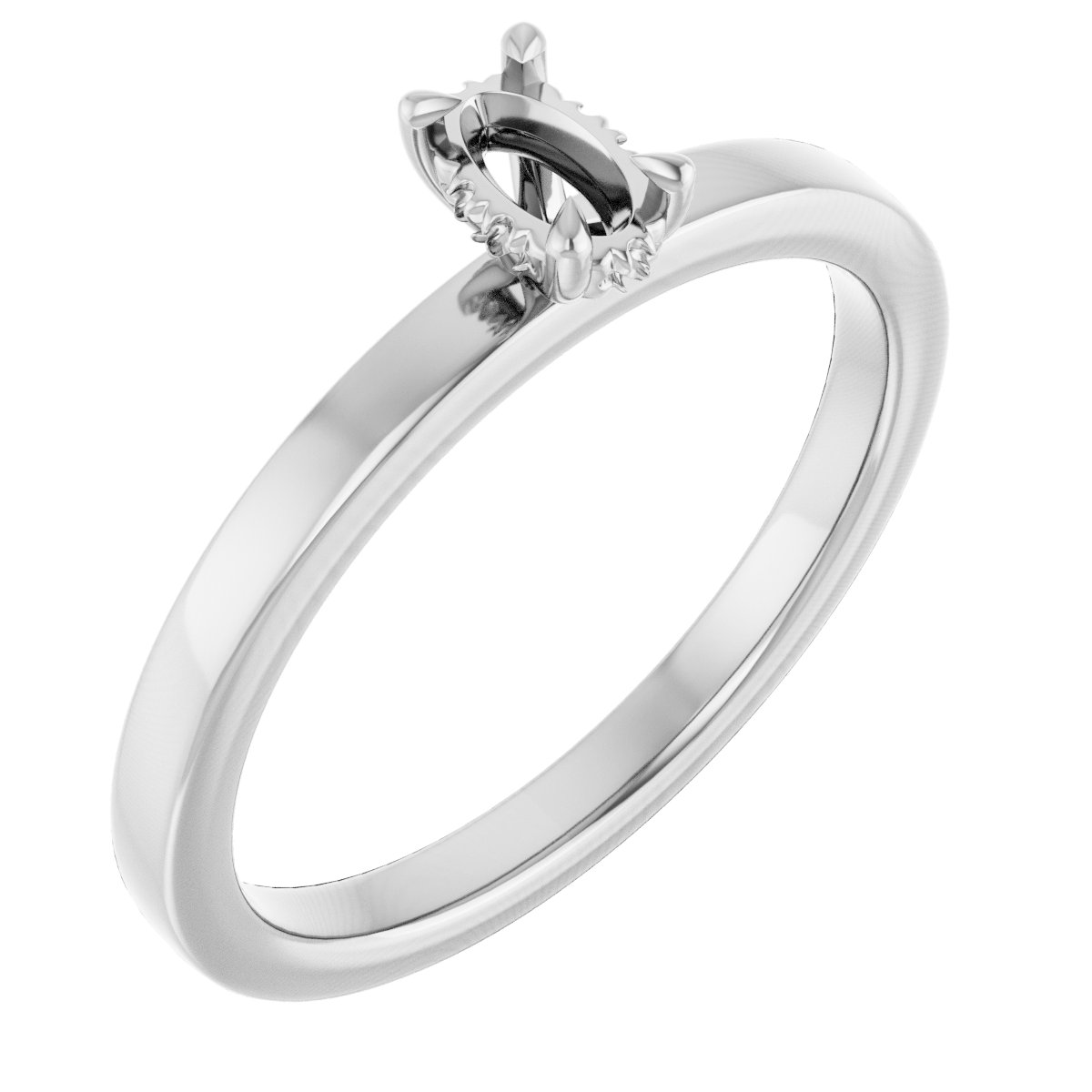 Claw-Prong Hidden Halo-Style Engagement Ring