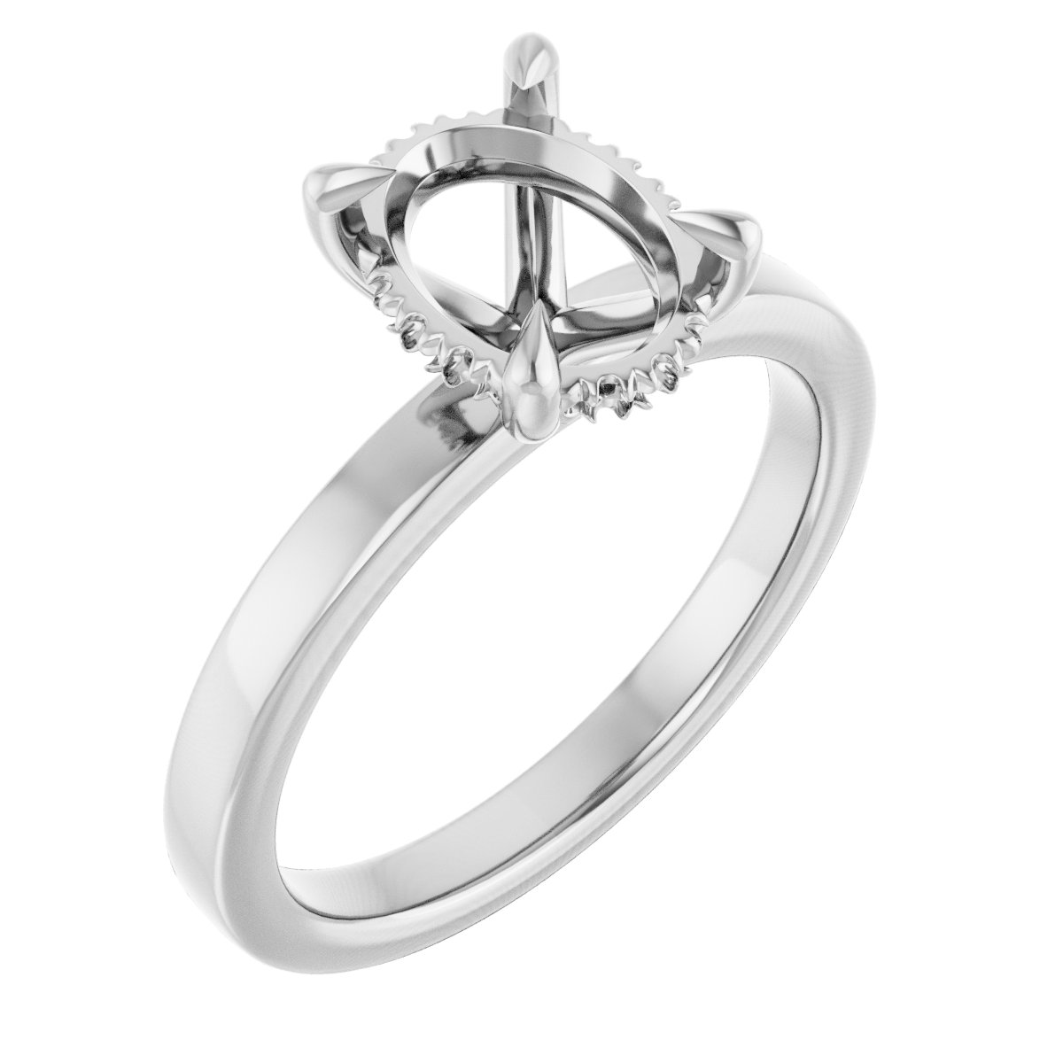 Claw-Prong Hidden Halo-Style Engagement Ring