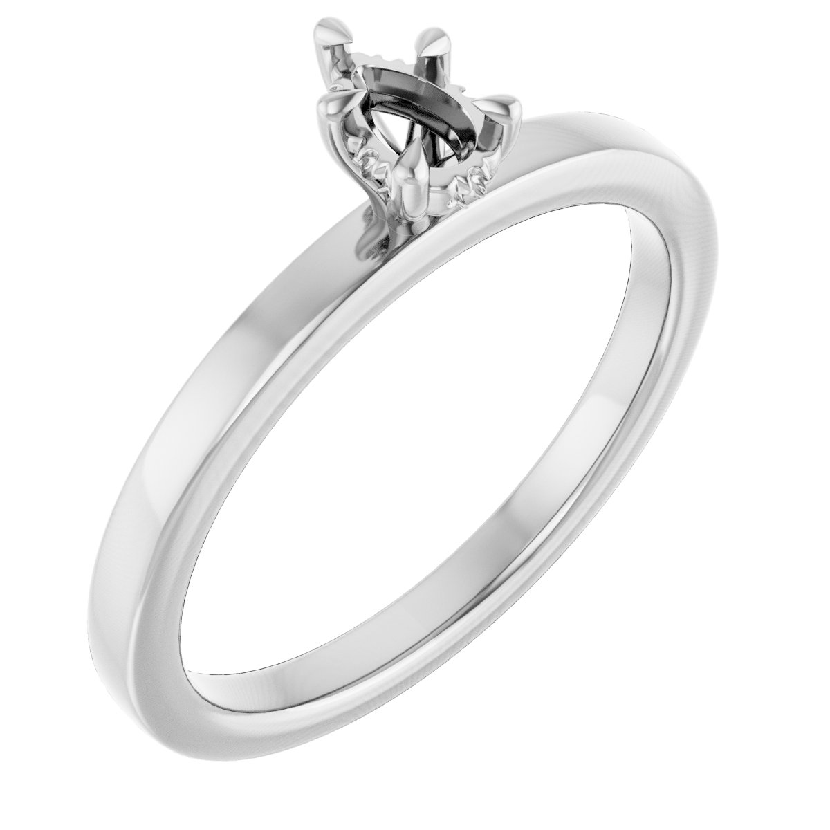 Claw-Prong Hidden Halo-Style Engagement Ring