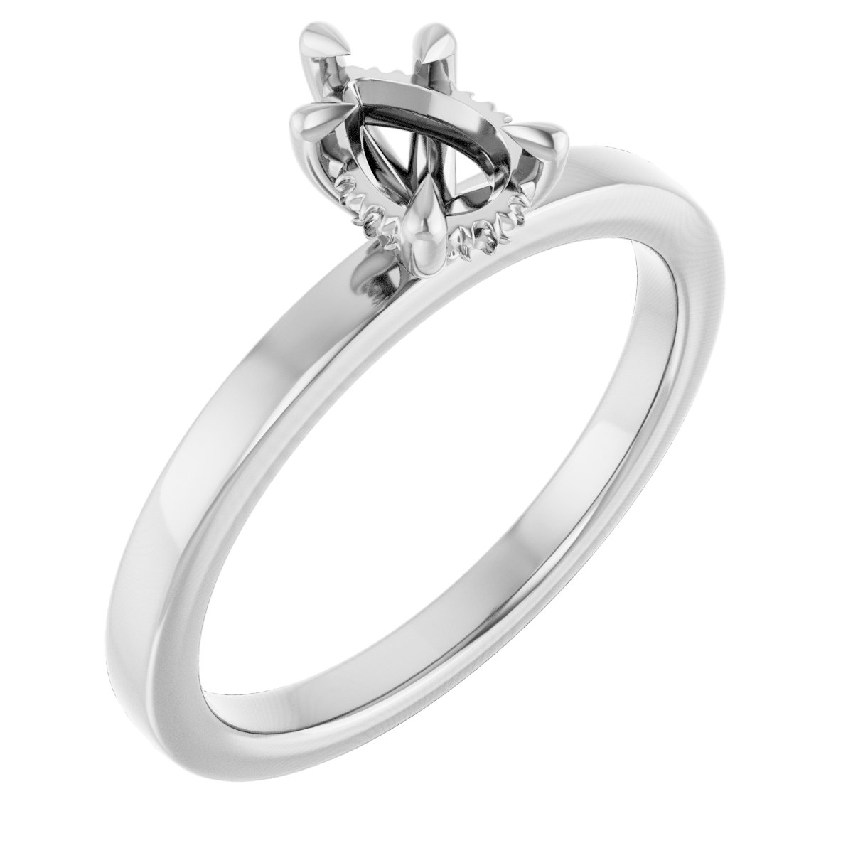 Claw-Prong Hidden Halo-Style Engagement Ring