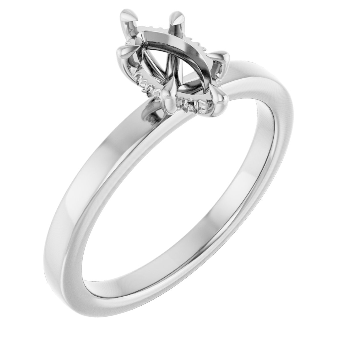 Claw-Prong Hidden Halo-Style Engagement Ring