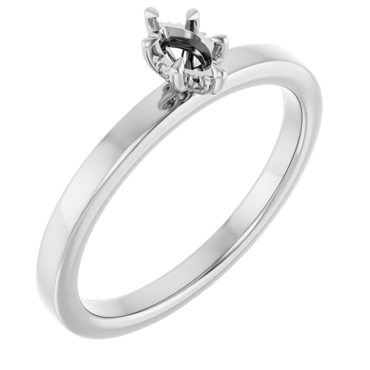 Claw-Prong Hidden Halo-Style Engagement Ring