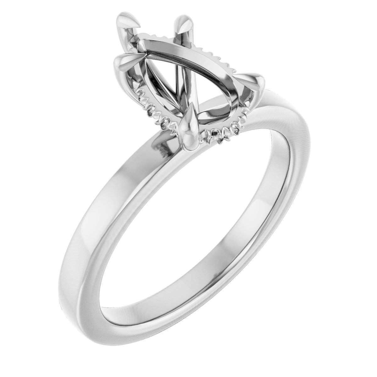 Claw-Prong Hidden Halo-Style Engagement Ring
