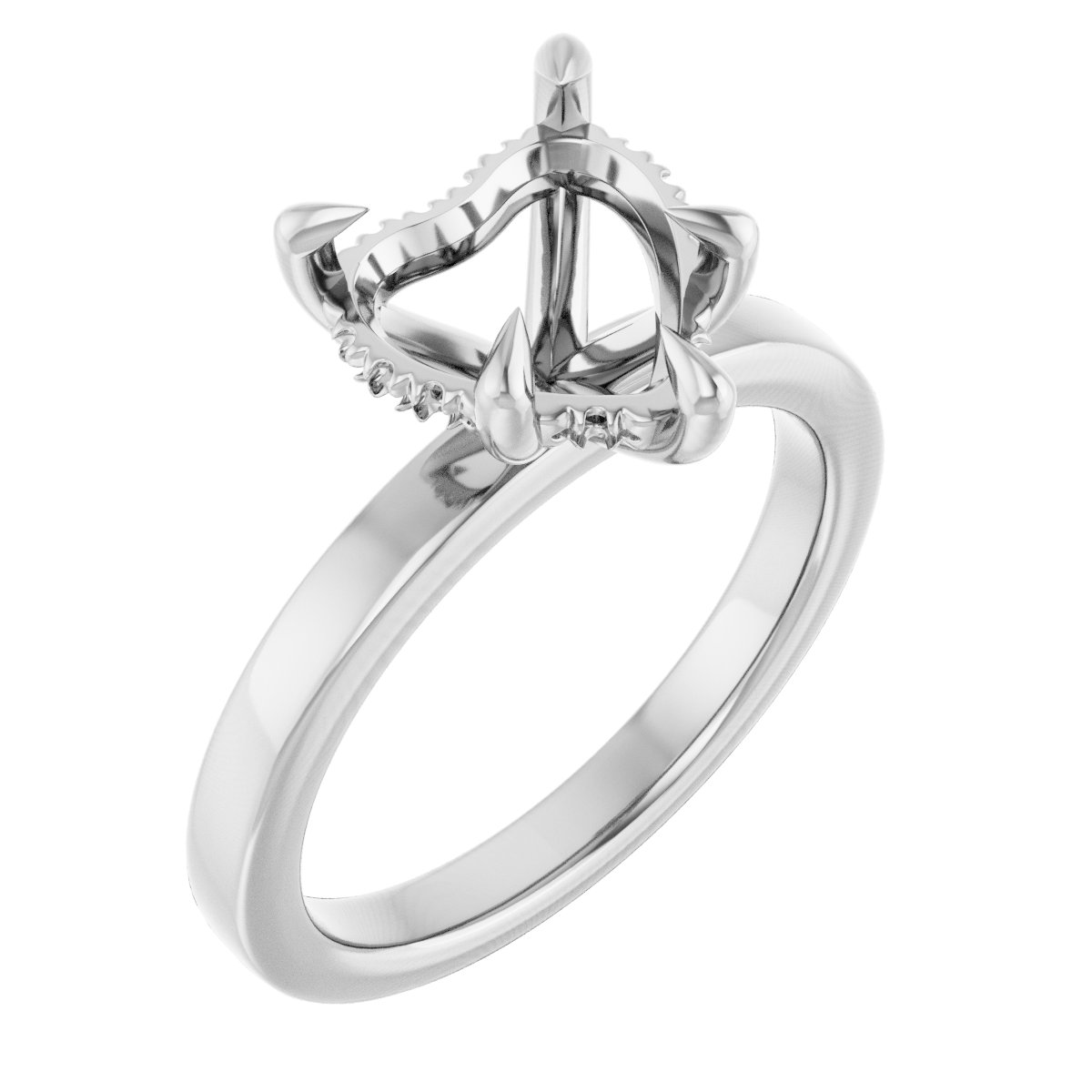 Claw-Prong Hidden Halo-Style Engagement Ring