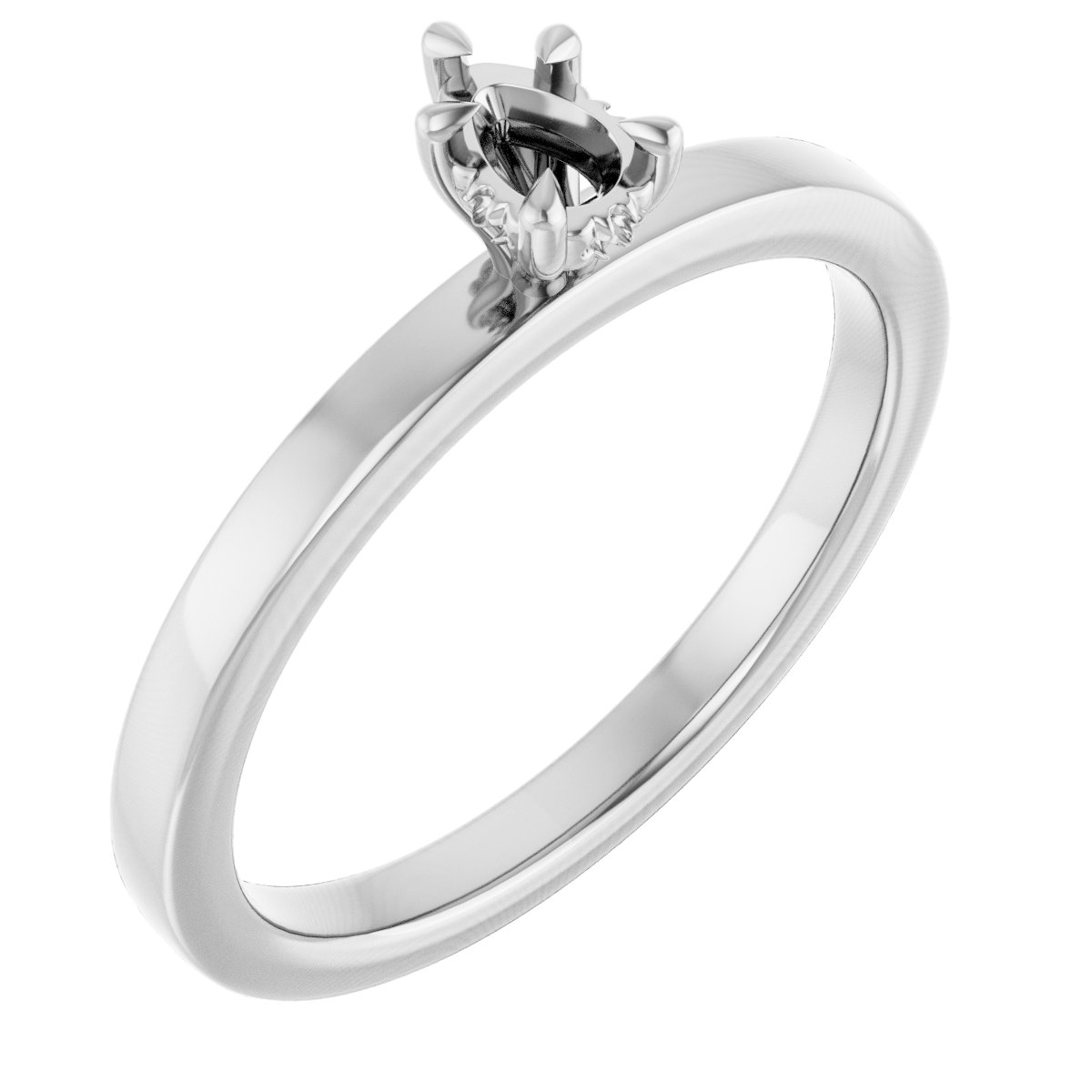 Claw-Prong Hidden Halo-Style Engagement Ring