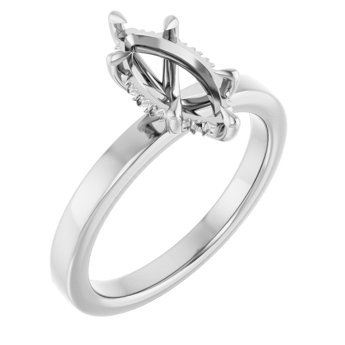 Claw-Prong Hidden Halo-Style Engagement Ring