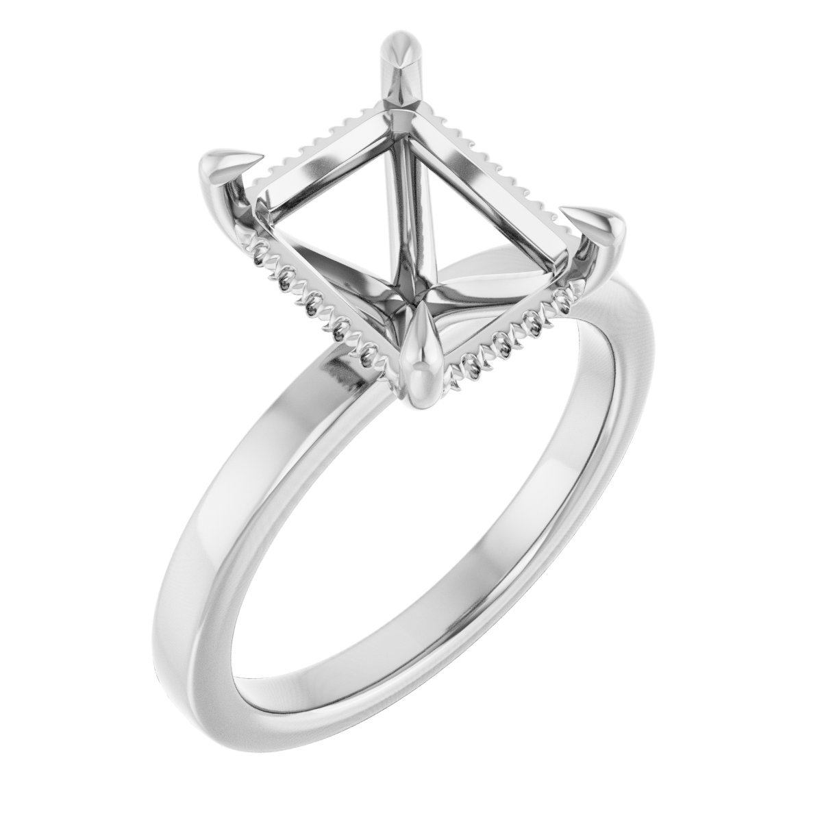 Claw-Prong Hidden Halo-Style Engagement Ring