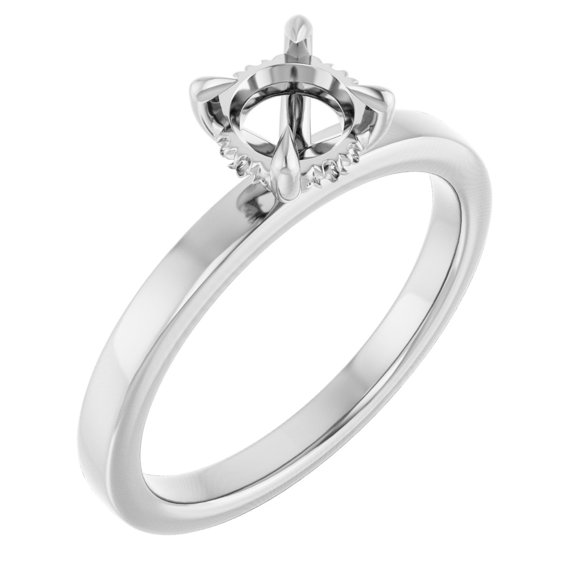 Claw-Prong Hidden Halo-Style Engagement Ring