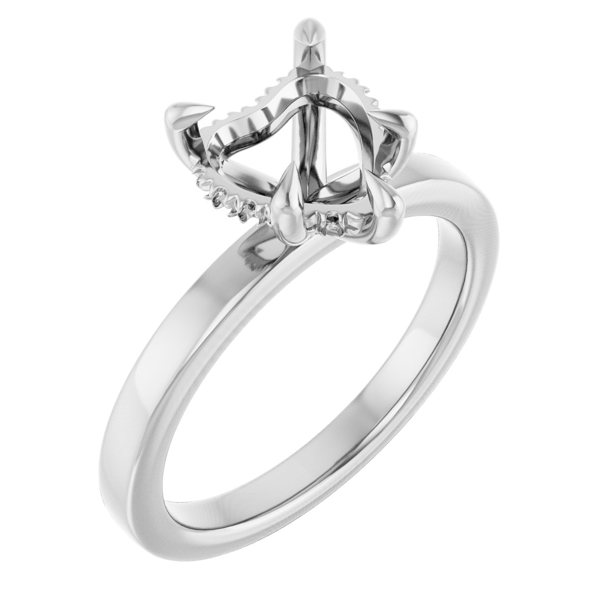 Claw-Prong Hidden Halo-Style Engagement Ring