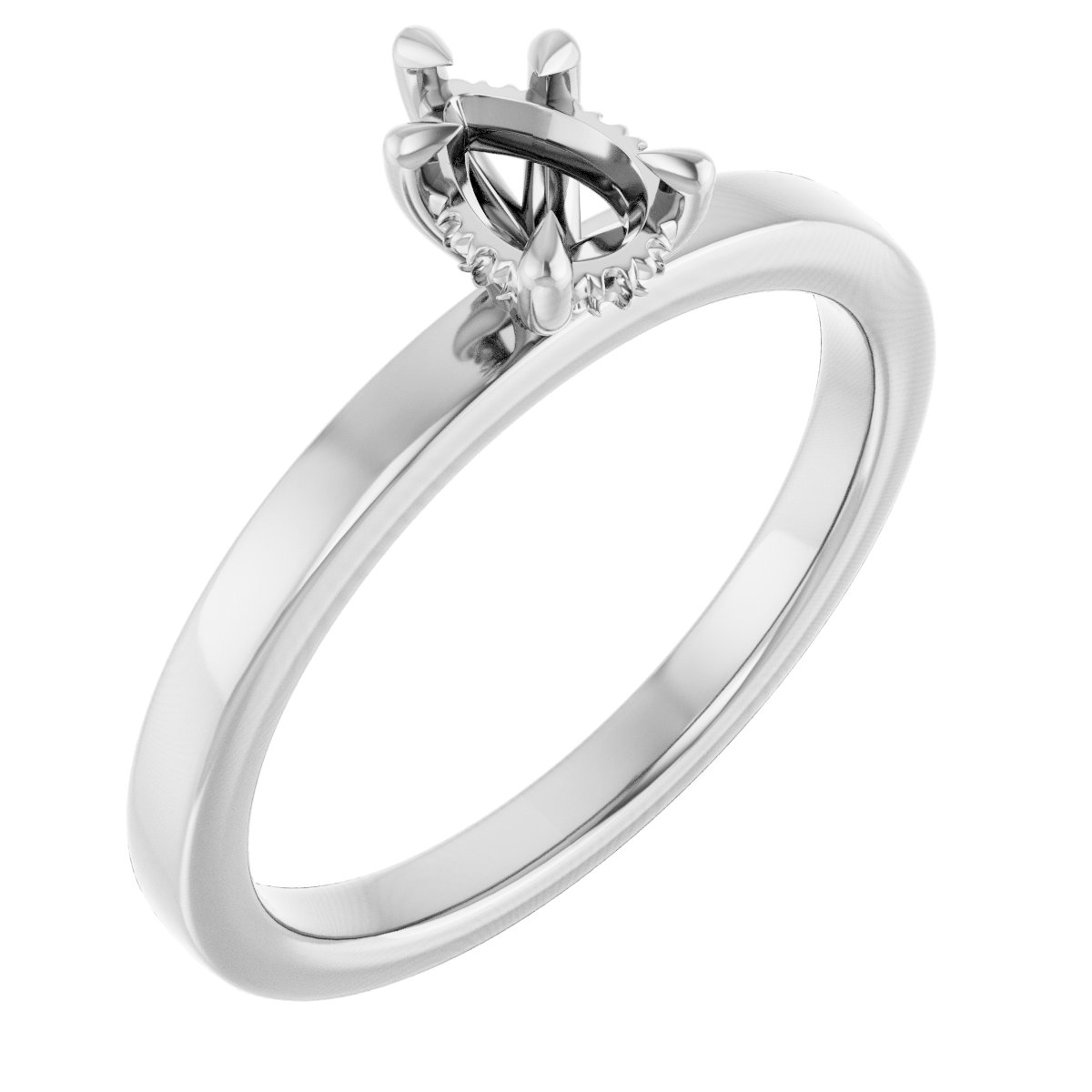 Claw-Prong Hidden Halo-Style Engagement Ring