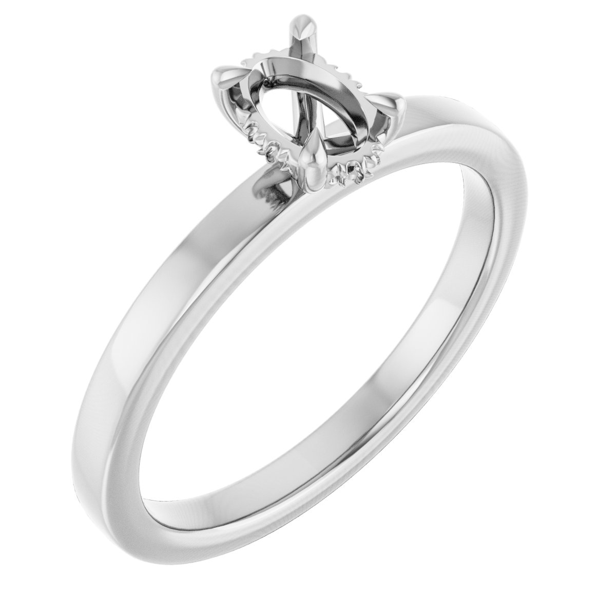 Claw-Prong Hidden Halo-Style Engagement Ring