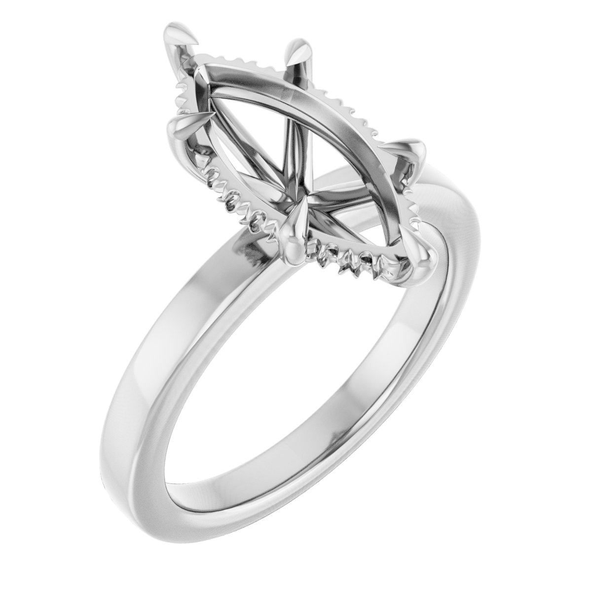 Claw-Prong Hidden Halo-Style Engagement Ring