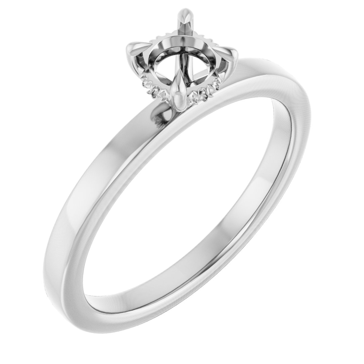 Claw-Prong Hidden Halo-Style Engagement Ring