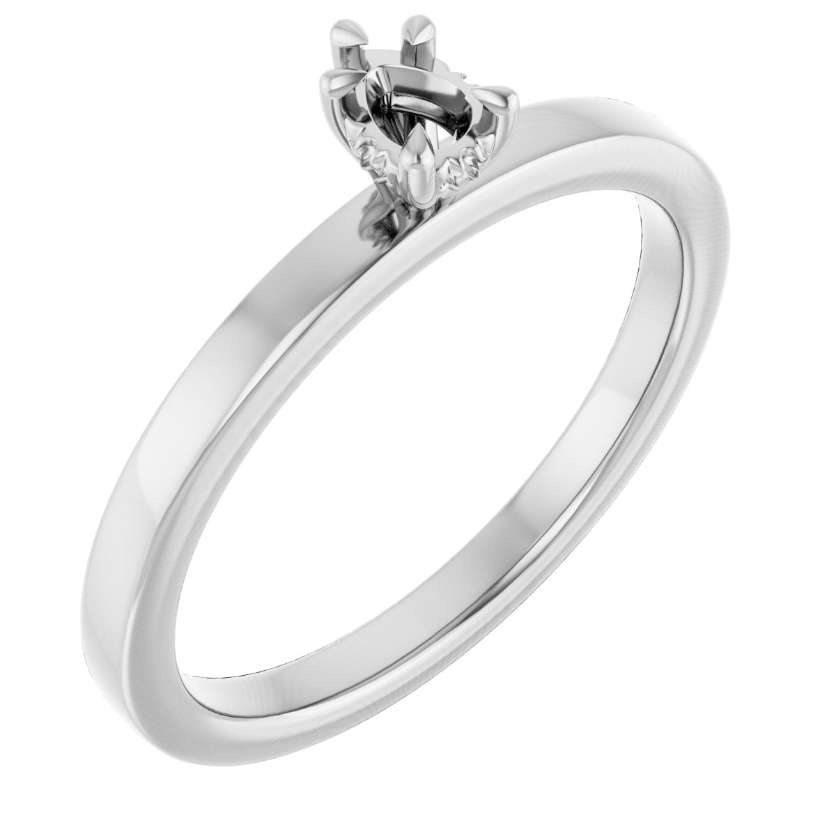 Claw-Prong Hidden Halo-Style Engagement Ring
