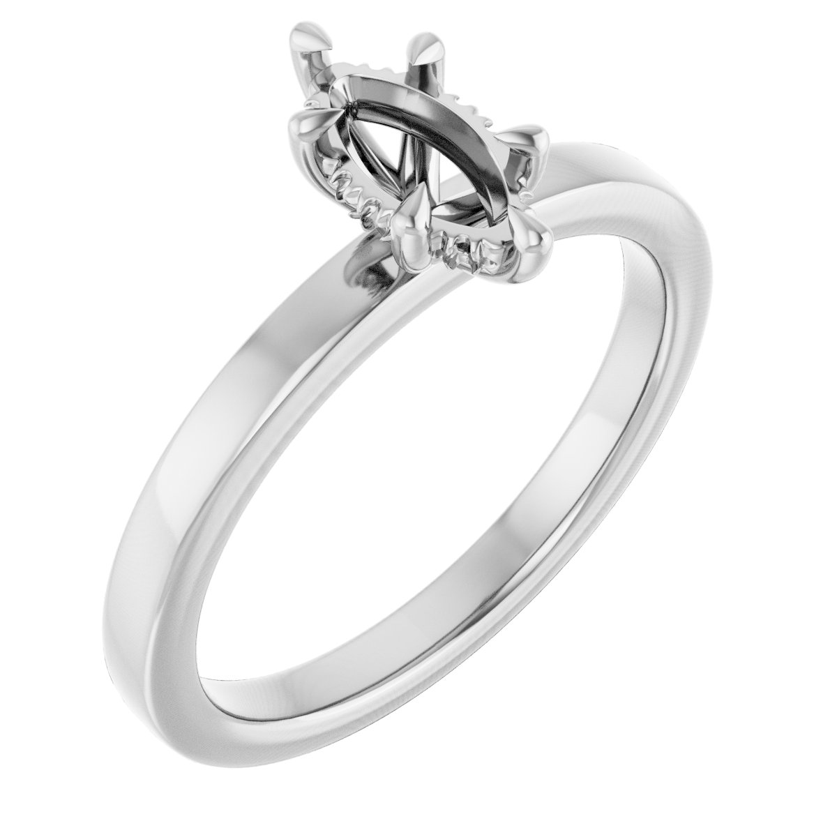 Claw-Prong Hidden Halo-Style Engagement Ring