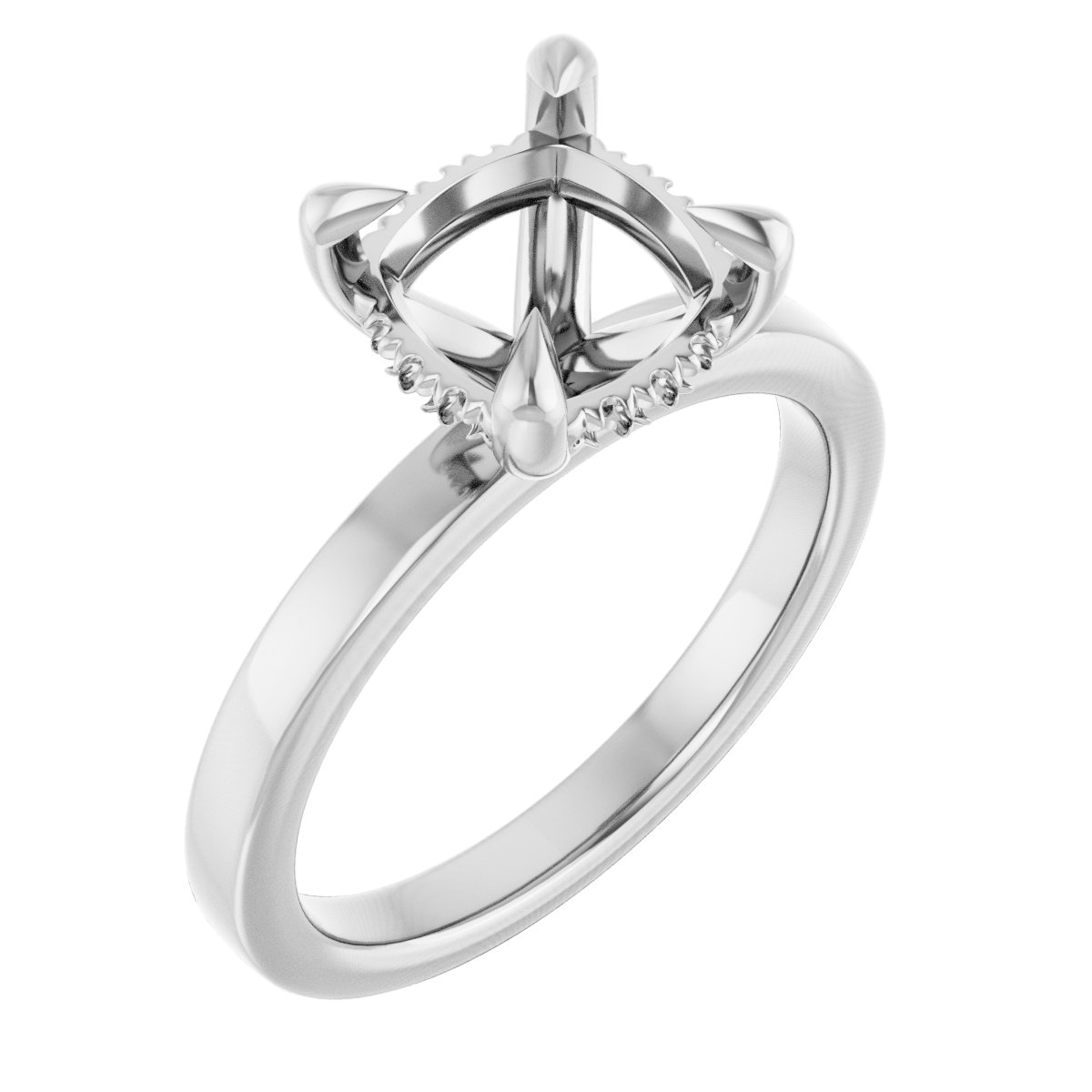 Claw-Prong Hidden Halo-Style Engagement Ring