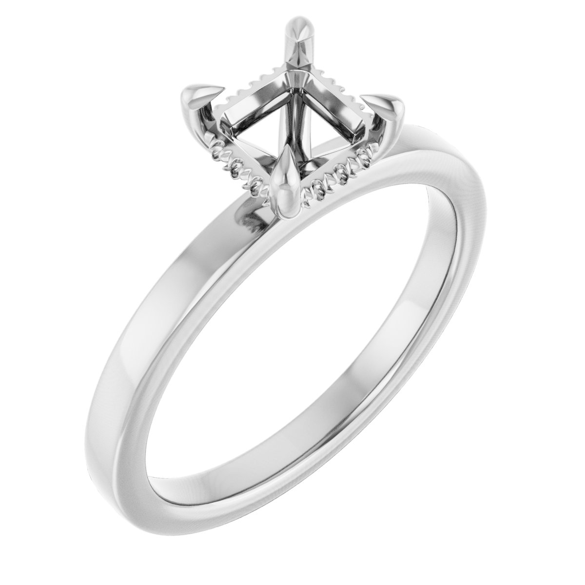 Claw-Prong Hidden Halo-Style Engagement Ring