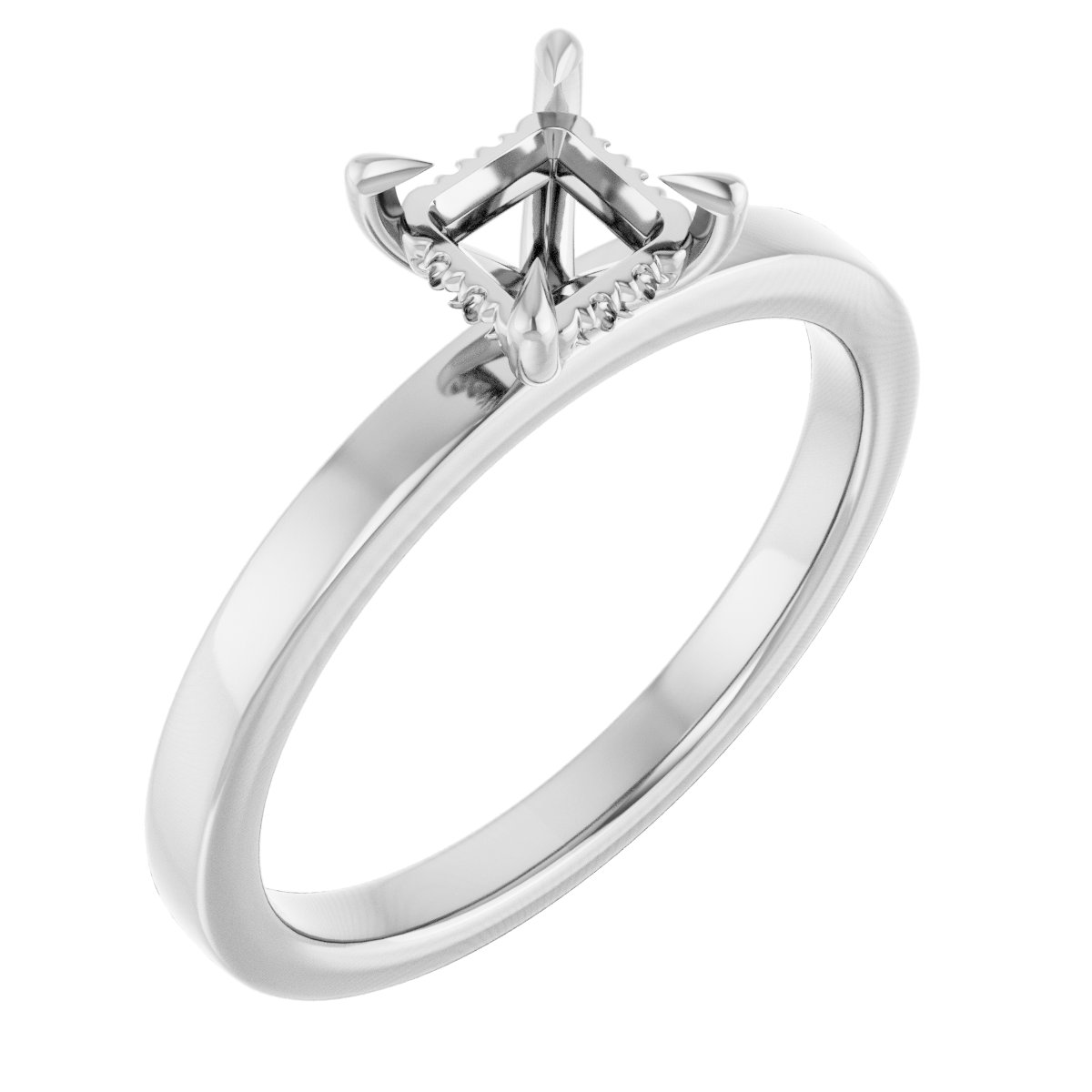 Claw-Prong Hidden Halo-Style Engagement Ring