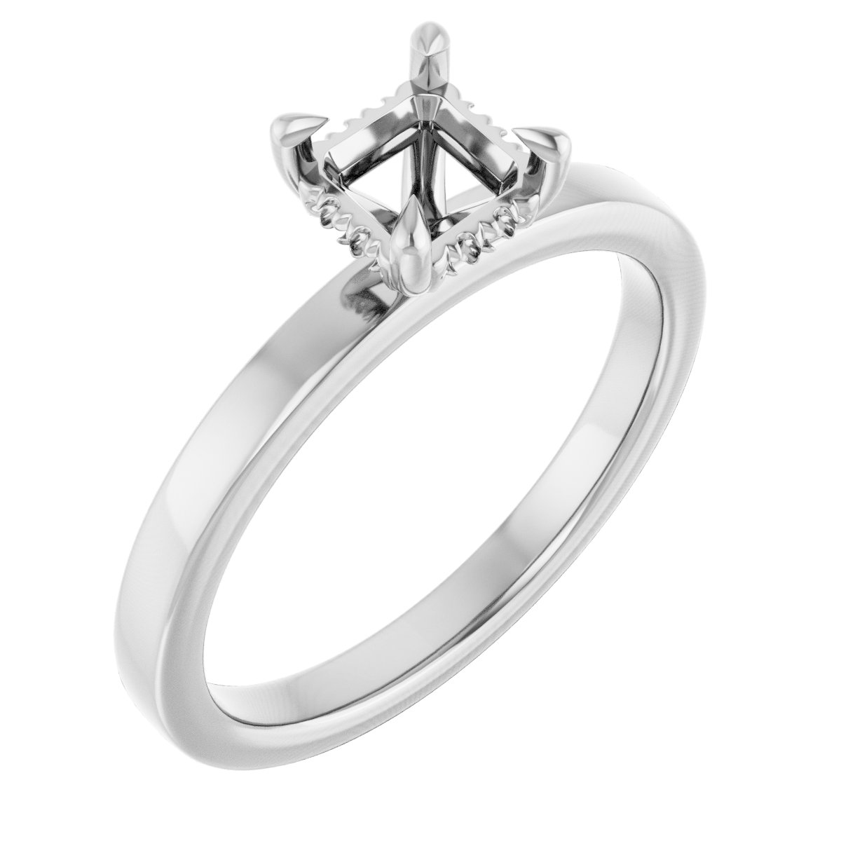 Claw-Prong Hidden Halo-Style Engagement Ring