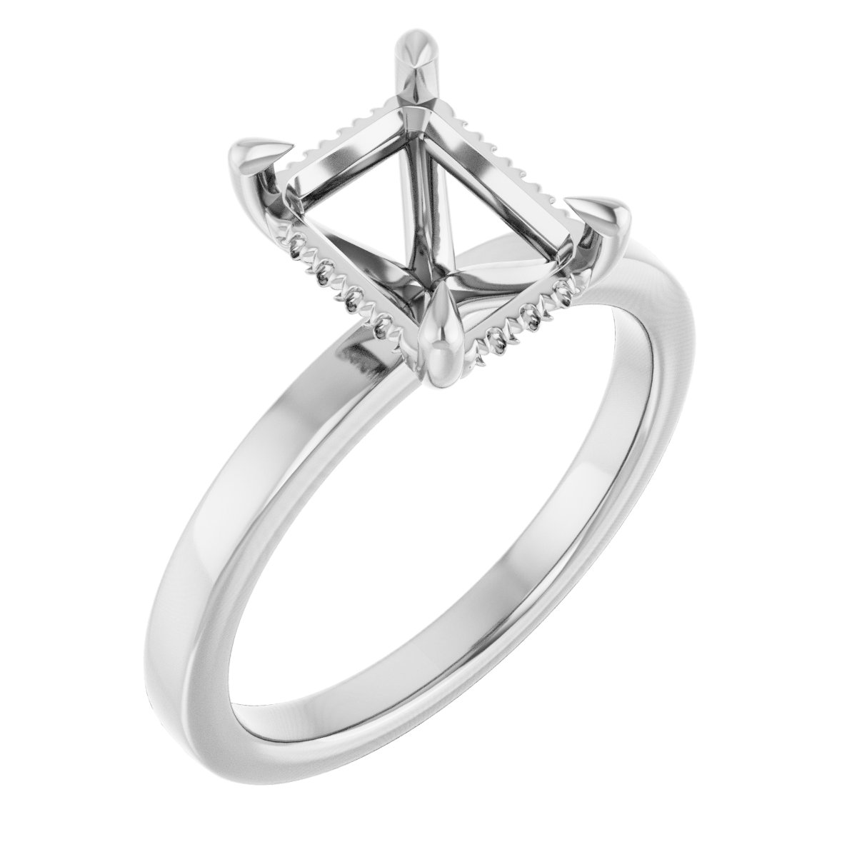 Claw-Prong Hidden Halo-Style Engagement Ring