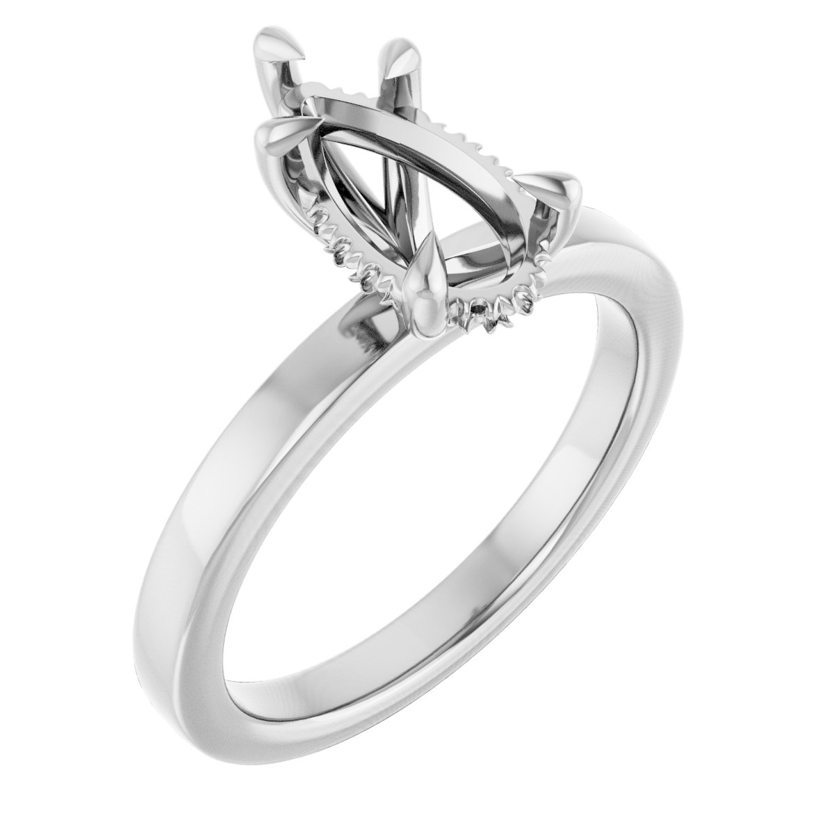 Claw-Prong Hidden Halo-Style Engagement Ring