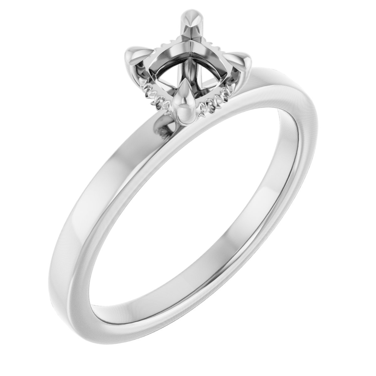 Claw-Prong Hidden Halo-Style Engagement Ring