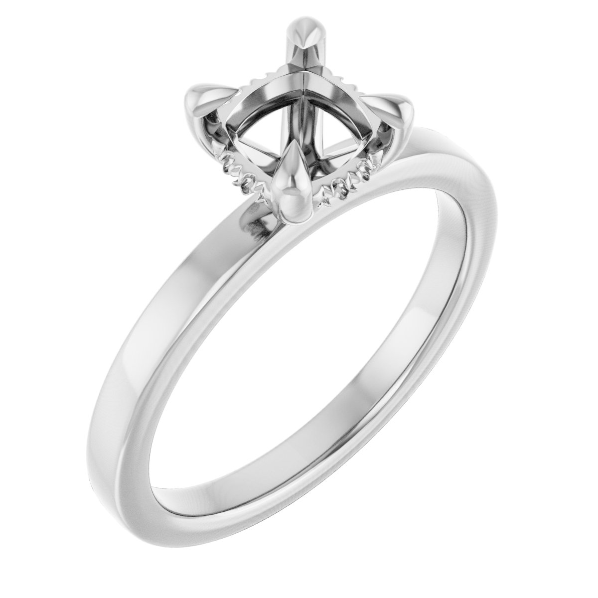 Claw-Prong Hidden Halo-Style Engagement Ring
