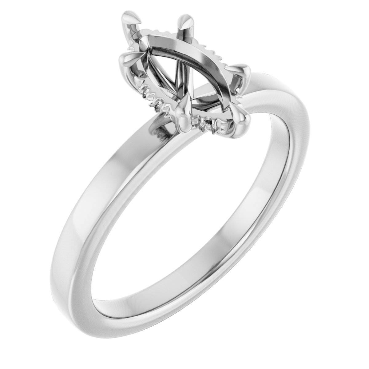 Claw-Prong Hidden Halo-Style Engagement Ring
