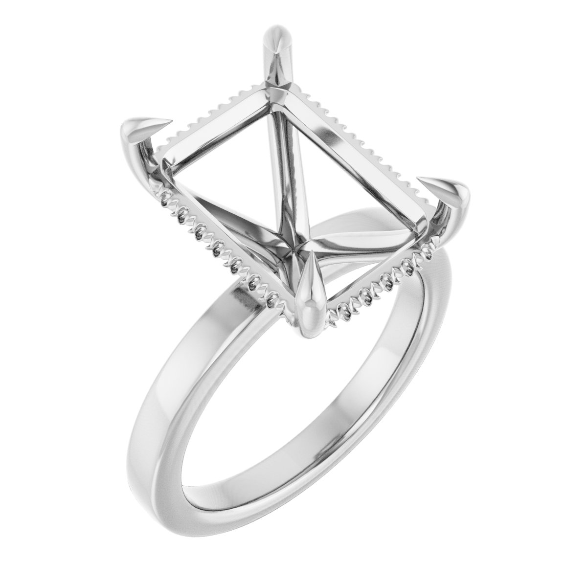 Claw-Prong Hidden Halo-Style Engagement Ring