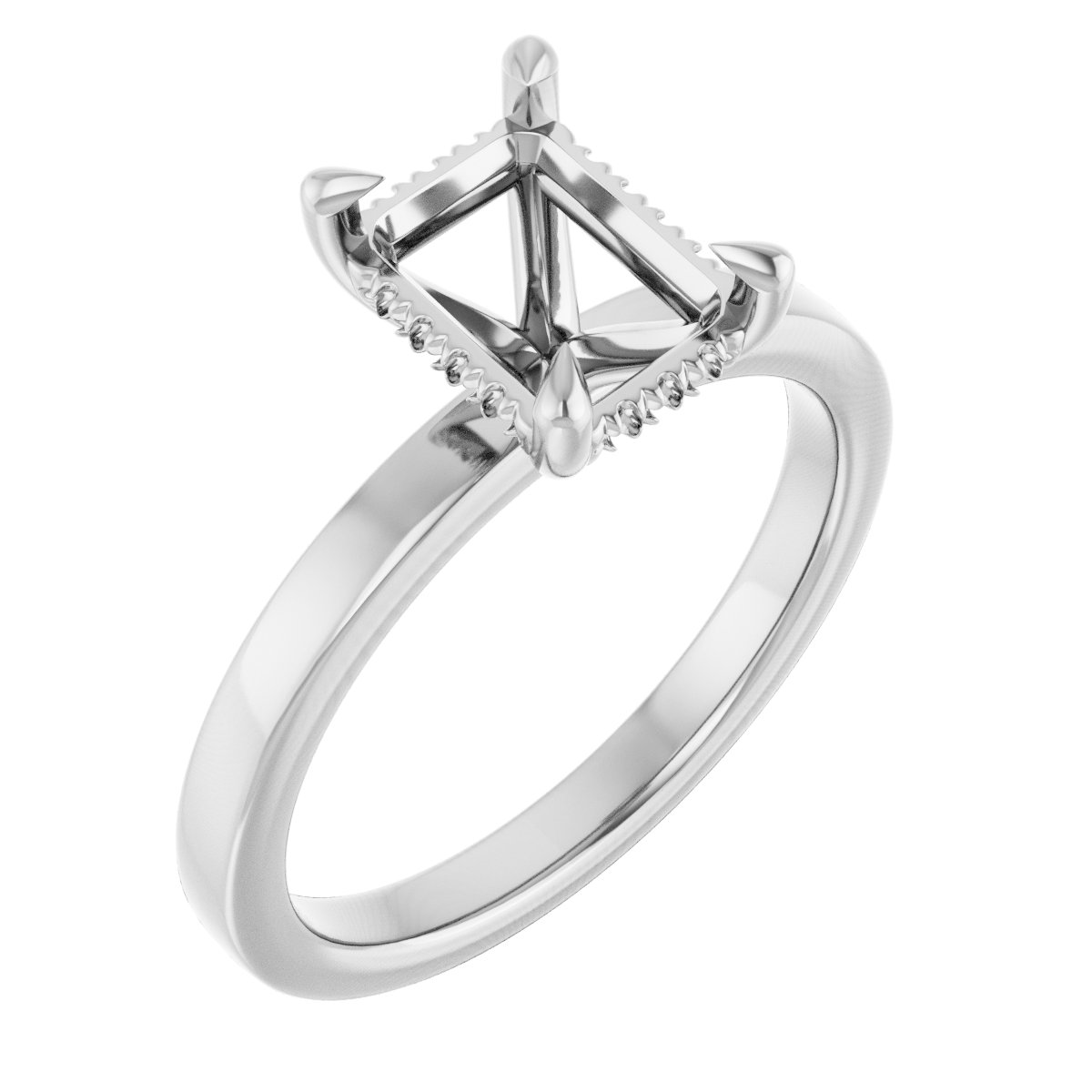 Claw-Prong Hidden Halo-Style Engagement Ring